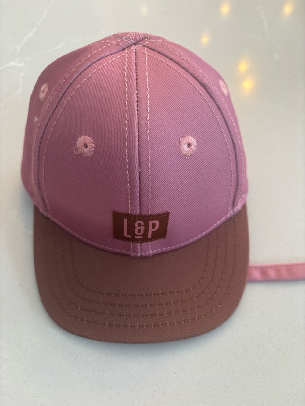 L&P Apparel Pink & Brown Two-Tone Infant Baseball Cap